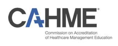 C A H M E Commission on Accreditation of Healthcare Management Education